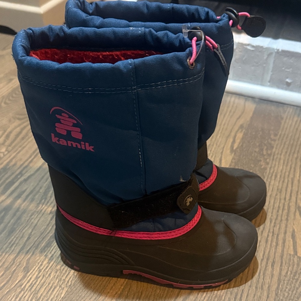 Kamik Kids' Navy and Pink Snow Boots